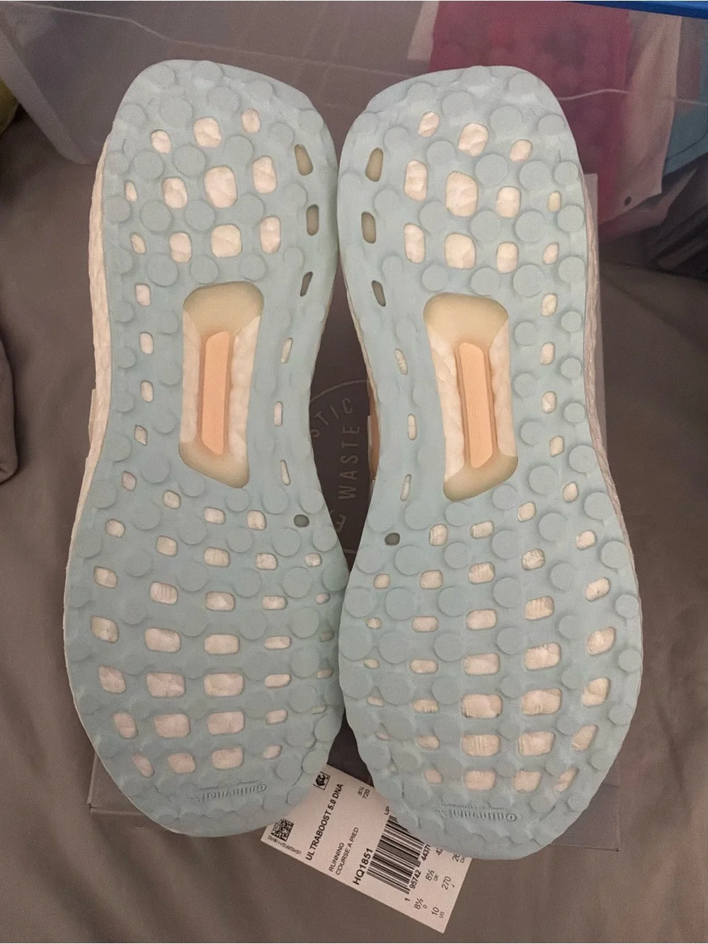 SOLD Adidas Ultraboost Women's Running Shoes Pink White Blue SZ 10